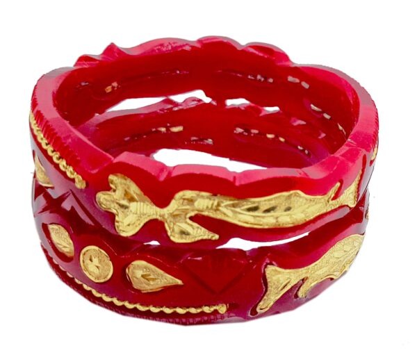 Plastic & Non-Precious Metal Gold Plated Pola Bangles Set for Women