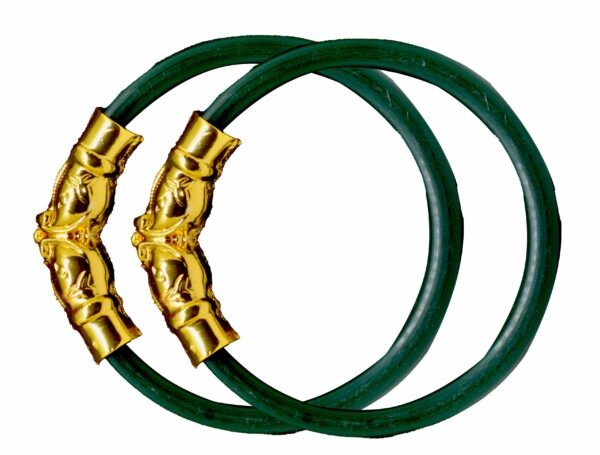 Gold Plated Plastic Bengali White Bangle 1 Pair - Image 2