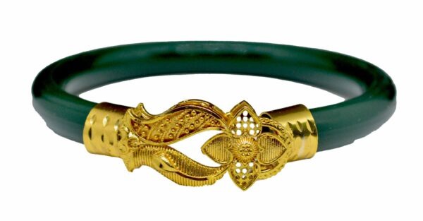 Gold Plated Plastic Bengali White Bangle 1 Pair - Image 5