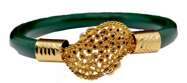 Gold Plated Plastic Bengali White Bangle 1 Pair - Image 5