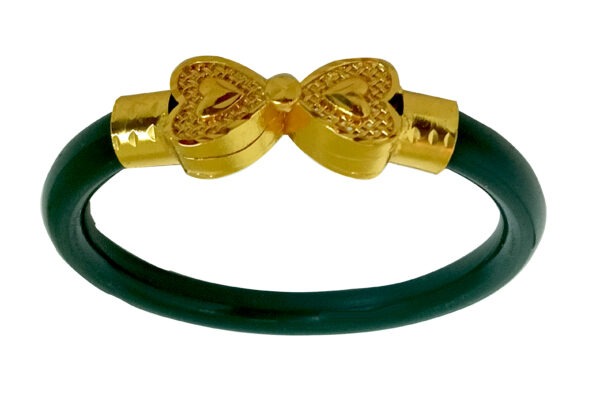 Gold Plated Plastic Bengali White Bangle 1 Pair - Image 5