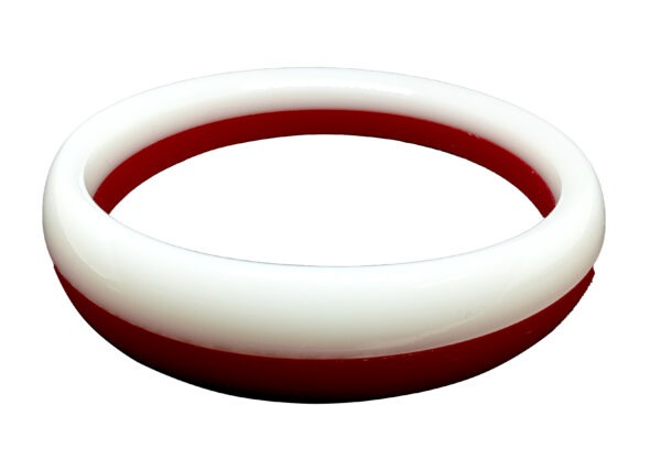 Acrylic  Bracelet Pola Red & White Half Half Bangle Pack of 2 - Image 4