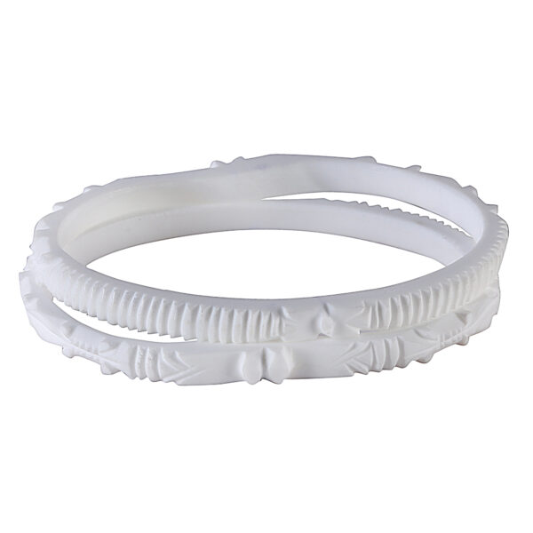 1 Pair Handmade Conch Sell Shakha Bangles - Image 2