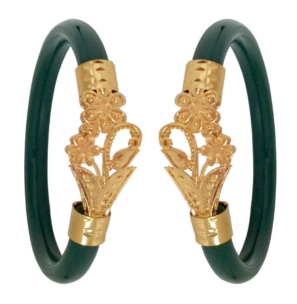 Gold Plated Plastic Bengali White Bangle 1 Pair