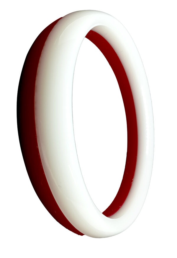 Acrylic  Bracelet Pola Red & White Half Half Bangle Pack of 2 - Image 5