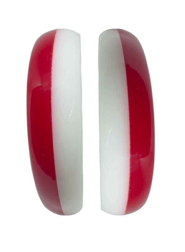 Acrylic  Bracelet Pola Red & White Half Half Bangle Pack of 2 - Image 7