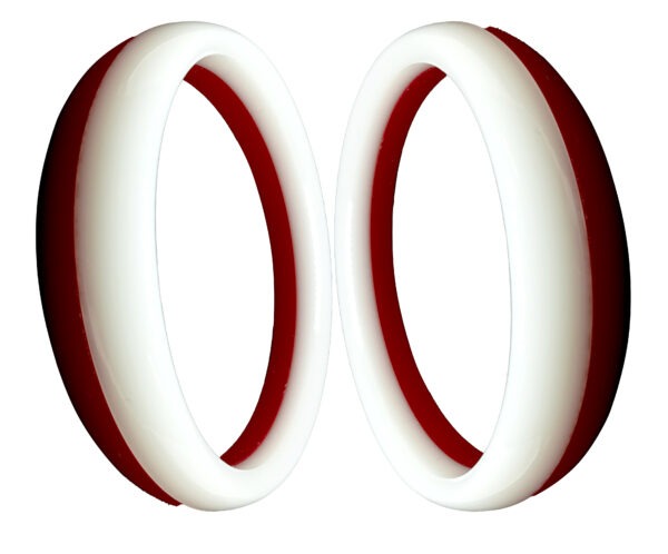 Acrylic  Bracelet Pola Red & White Half Half Bangle Pack of 2 - Image 6