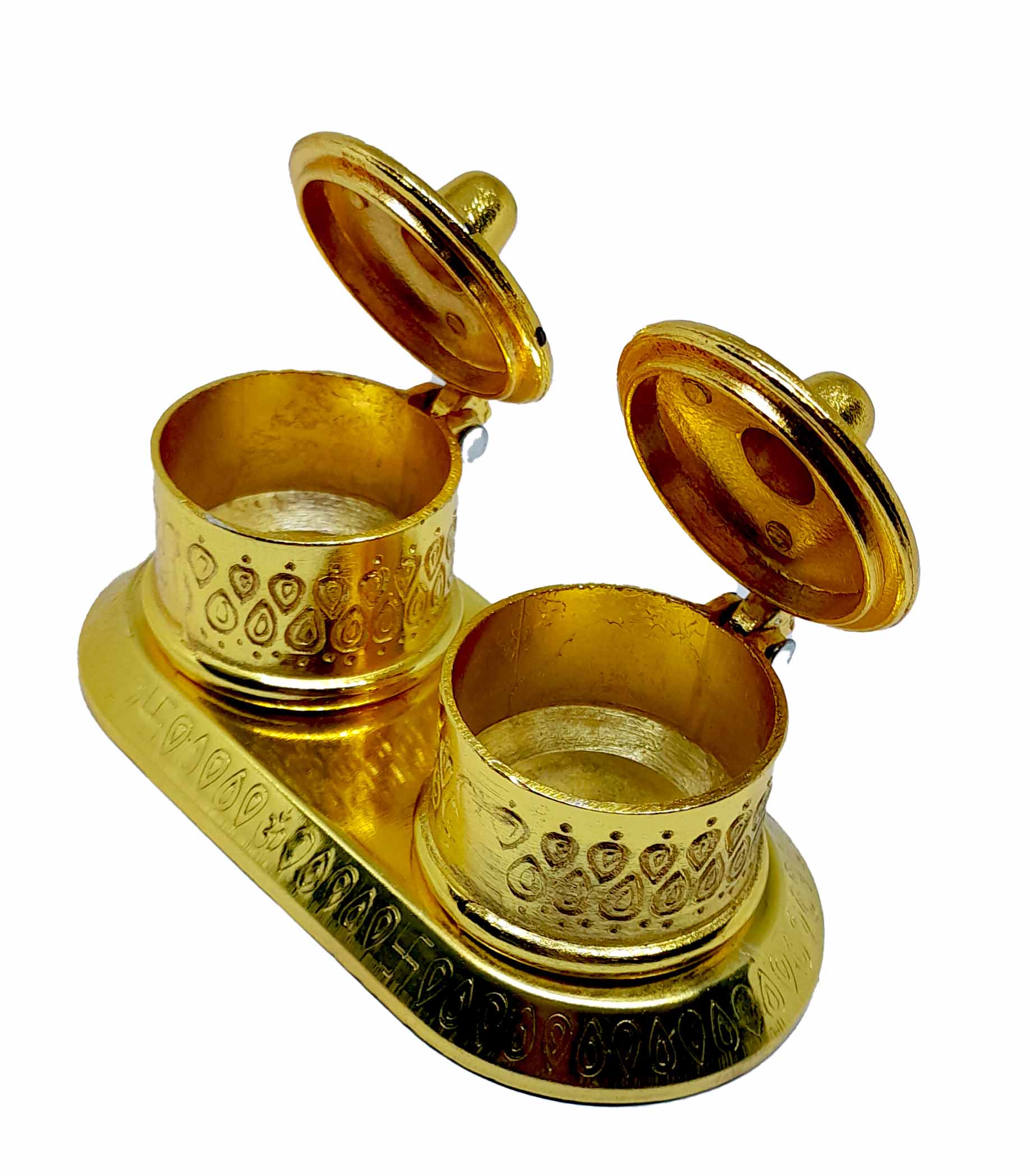 Jhapi Box Aluminium Beautiful Kumkum Chawal Box for Pooja Decorative Showpiece ...
